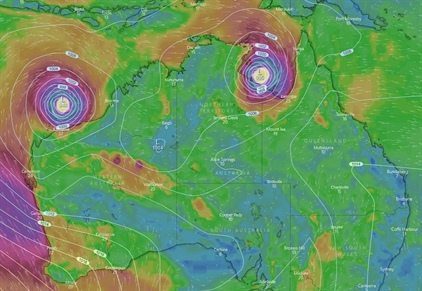 Bouře u Islandu a divoká Austrálie