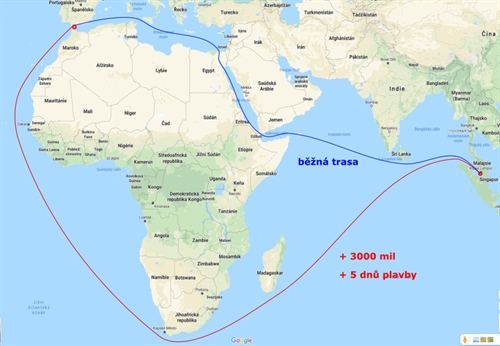 Suez nebo mys Dobré naděje?