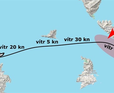 Tinos a 50 uzlů bájného větru